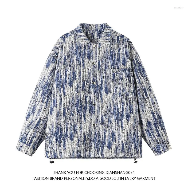 Giacche da uomo Autunno Moda Tie Dye Retro Wash Cappotto monopetto