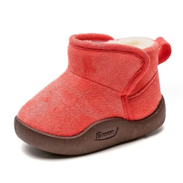 Children's boots new winter girls' booties and velvet padded children's cotton shoes baby toddler shoes