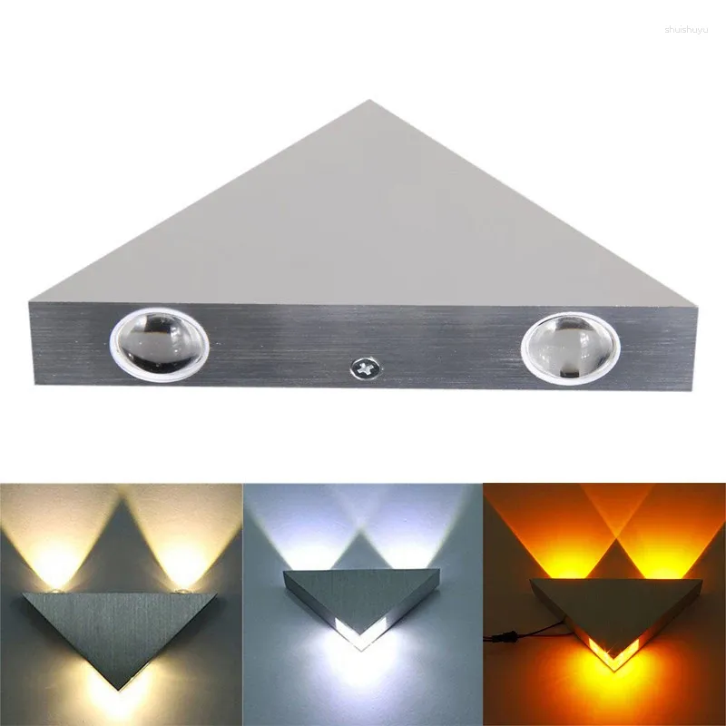 Applique murale moderne LED veilleuse 3W/9W en aluminium, éclairage intérieur en forme de Triangle, lumières de porche pour chambre à coucher, décorations de jardin