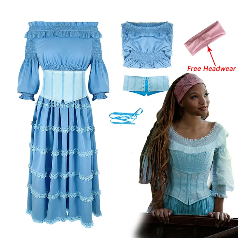 Cosplay kostymen Ariel klänningar Little Mermaid Princess Dress Halloween Costumes for Women