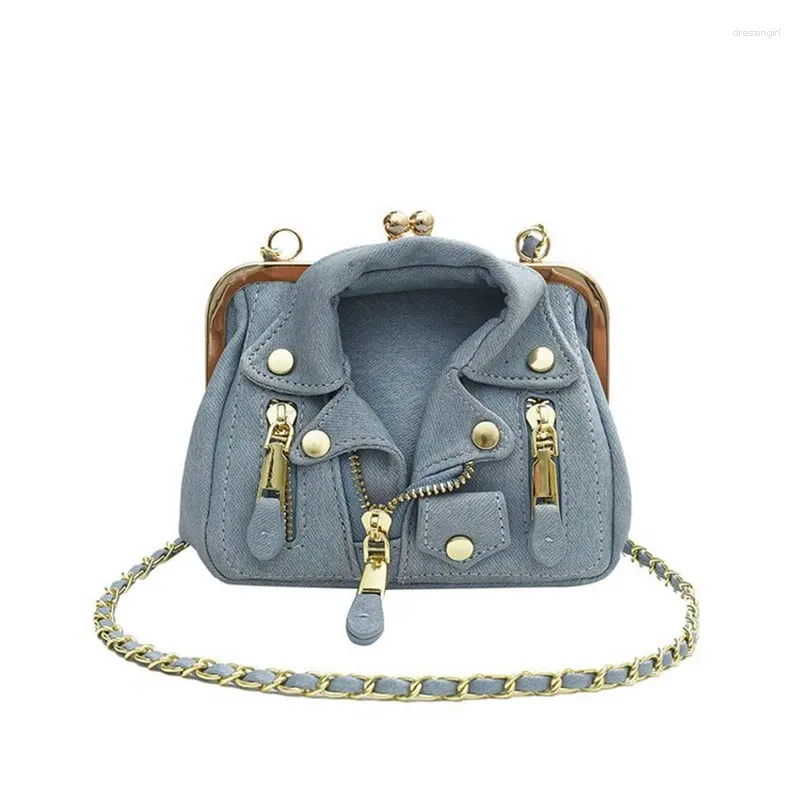 Evening Bags Fashion Design High-Quality Leather Motorcycle Women Clothing Shape Shoulder Rivet Zipper Jacket Bag Messenger Handbag