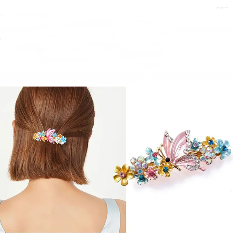 Hair Clips 7CM 1-Piece Selling Retro Accessories Butterfly Colorful Oil Dropping Spring Clip For Girls' Headwear