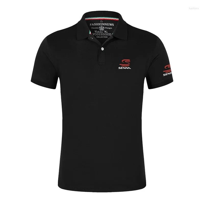 Polos para hombres 2023 Impresión Hombres Ayrton Senna Verano Marca Manga corta Casual Cómodo Algodón Solapa Camisas Moda Slim Tops