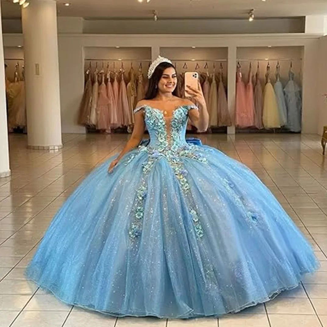 Prinzessin weg von der Schulter Ball lila Quinceanera Kleid Perlen Geburtstag Vestidos De Novia Applikationen Abschlusskleid Schnürung hinten Vestid 328 328