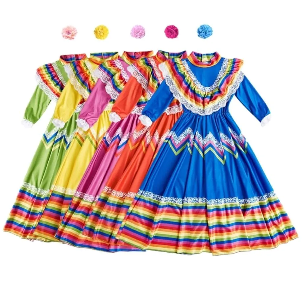 Halloween Costume Women Designer Cosplay Costume Mexican Folk Dance Dress New Halloween Costume 61 School Stage Costume