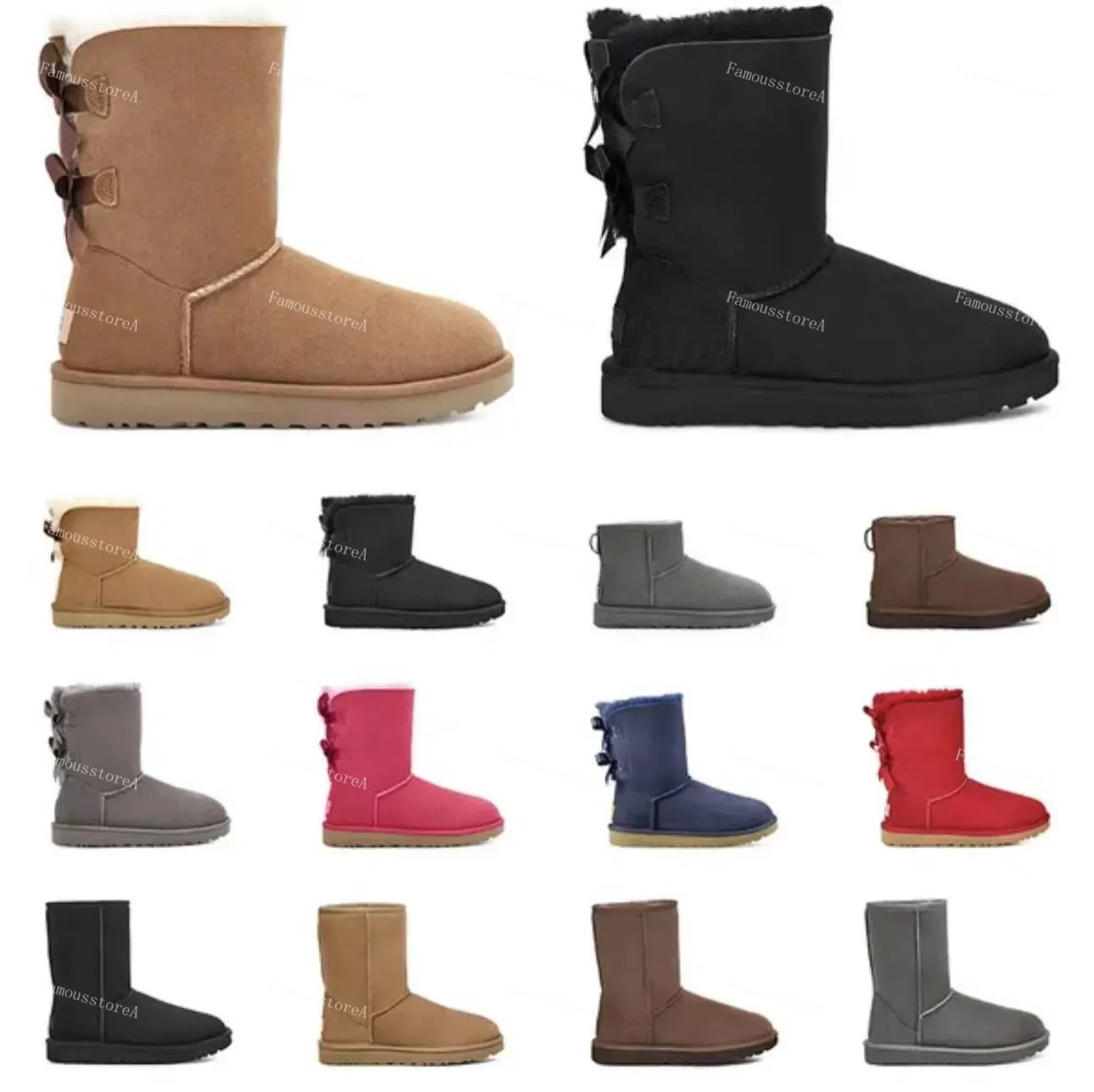 Bottes de créateurs pour femmes, bottes à plateforme, bottes classiques, bottines courtes à nœud, sans boîte