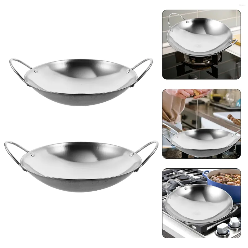 Casseroles Plaque de cuisson en acier inoxydable Marmite Ramen Frire Petites casseroles Wok Ustensiles de cuisine