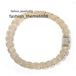 Hip Hop Necklace Pendant Chokers Choker Fashion Jewelry 18K Gold Plated Shiny Luxury Mosonite Necklace Hip Hop Pendant Necklace Fashion Accessories Free Shipping