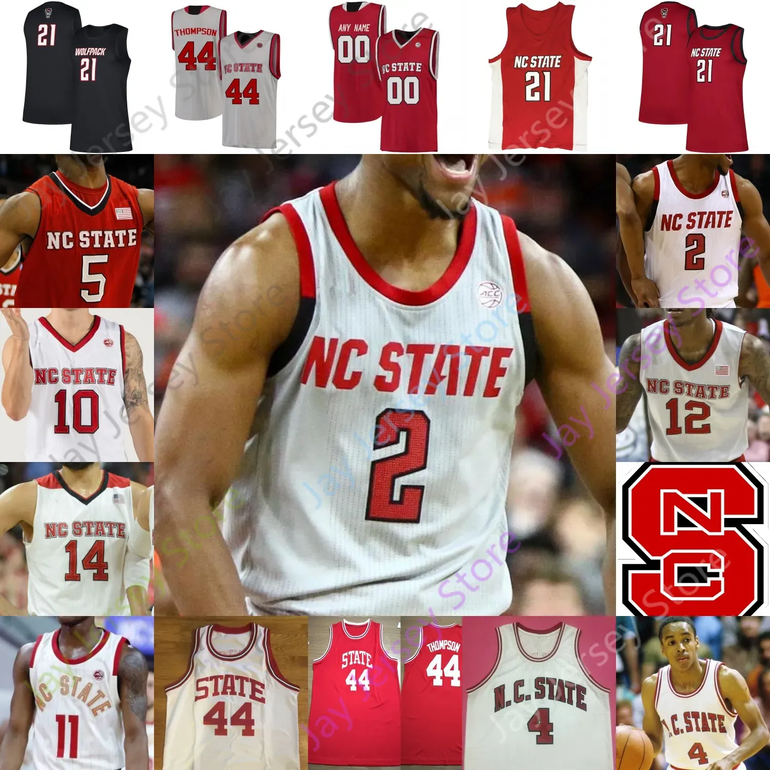 Personalizado 2022 NC State Wolfpack Basketball Jersey NCAA College Smith Jr Thompson Warren Gugliotta Webb Hickson