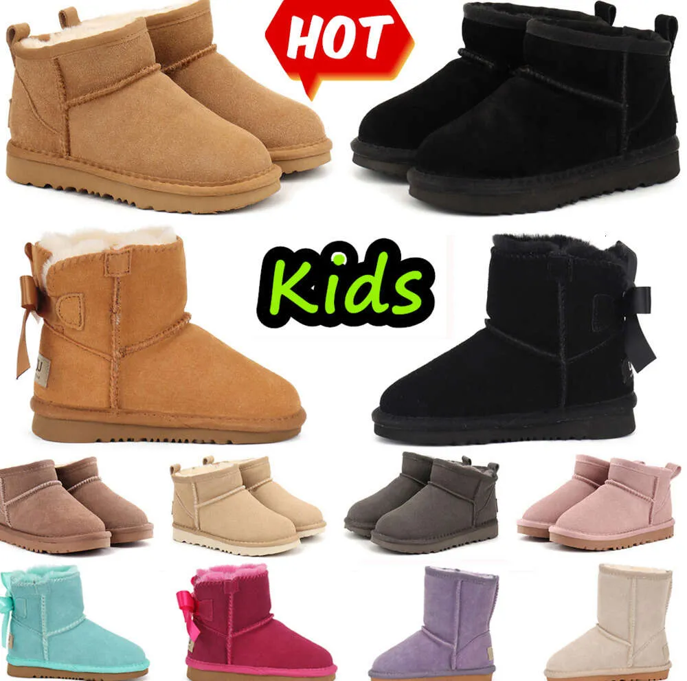 Bottes enfants Kid Tasman pantoufles enfant en bas âge Australie botte de neige enfants chaussures hiver classique Ultra Mini bébé garçons filles bottines enfant fourrure daim 488