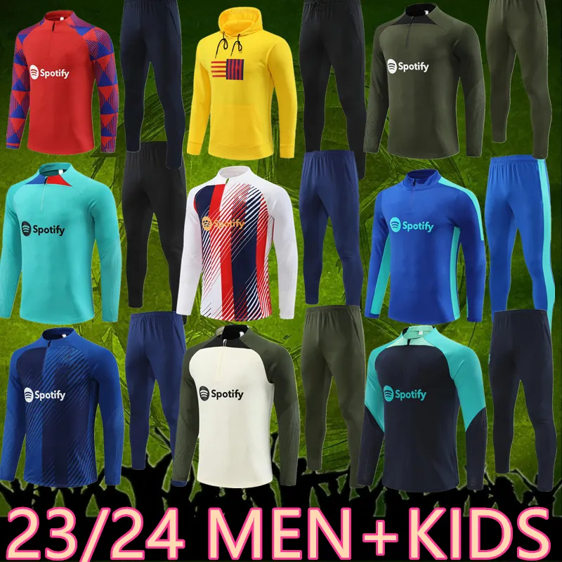 2023 2024 Barcelona TRACKSUIT Camisetas de futebol Jersey treino terno FERRAN PEDRI 23/24 Half Zip Barcelona homens e crianças SET barca tracksuit outfit suéter uniforme