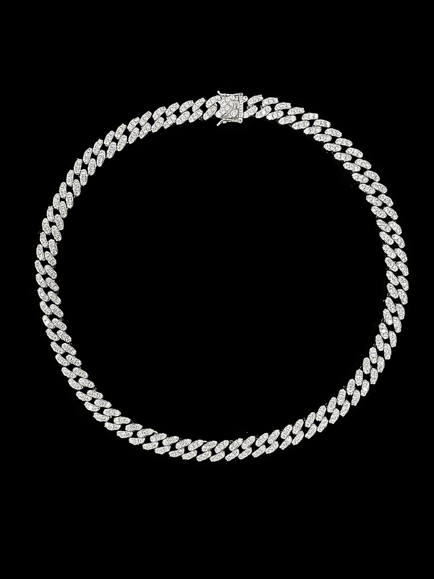 12mm Iced Out Cuban Link Chain & Bracelet Set - 18K/White Gold Plated With Prong-Set CZ Diamonds - View #6