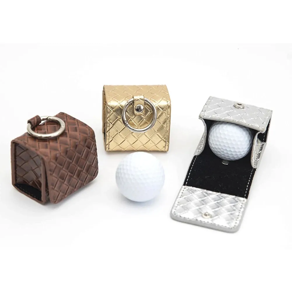 Golfväskor Portable Ball Bag Mini Lätt vattenbeständig läder Square midjepackning Lagring Fodralhållare 231023