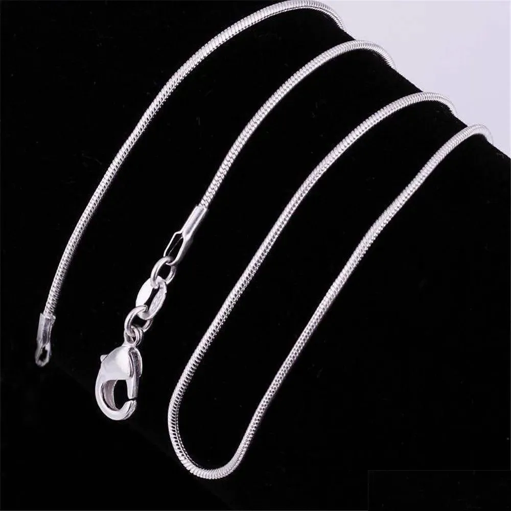 Chains 1Mm 925 Sterling Sier Smooth Snake Women Necklaces Jewelry Chain Size 16 18 20 22 24 26 28 30 Inch Wholesale Zz Drop Delivery Dhdcf