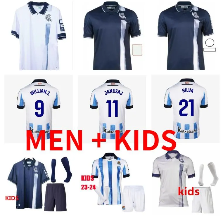 23 24 Real Sociedad Soccer Jerseys Oyarzabal X Prieto Portu David Silva Football Shirt Take 2023 2024 Carlos Fernandez Camiseta de Futbol Men Kids Equipment