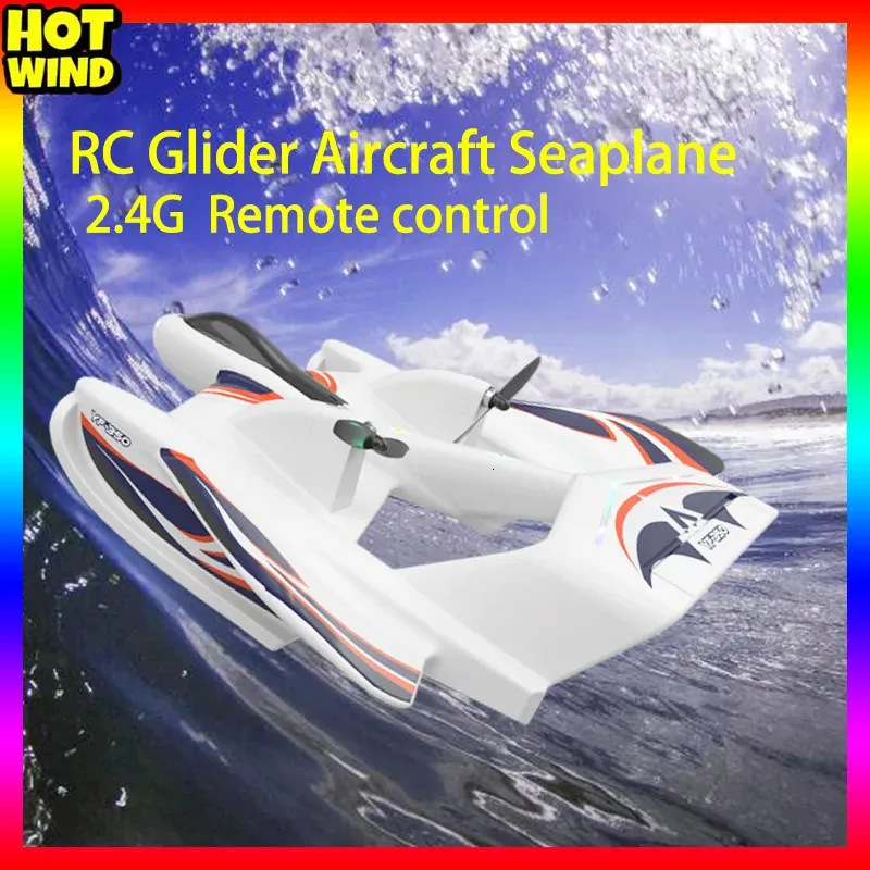 Aircraft Modle Yf 350 Remote Control Rc Glider Outdoor Seaplane Fixed Wing 2.4g Plane Fighter Model Water Land Flying Toy 231021