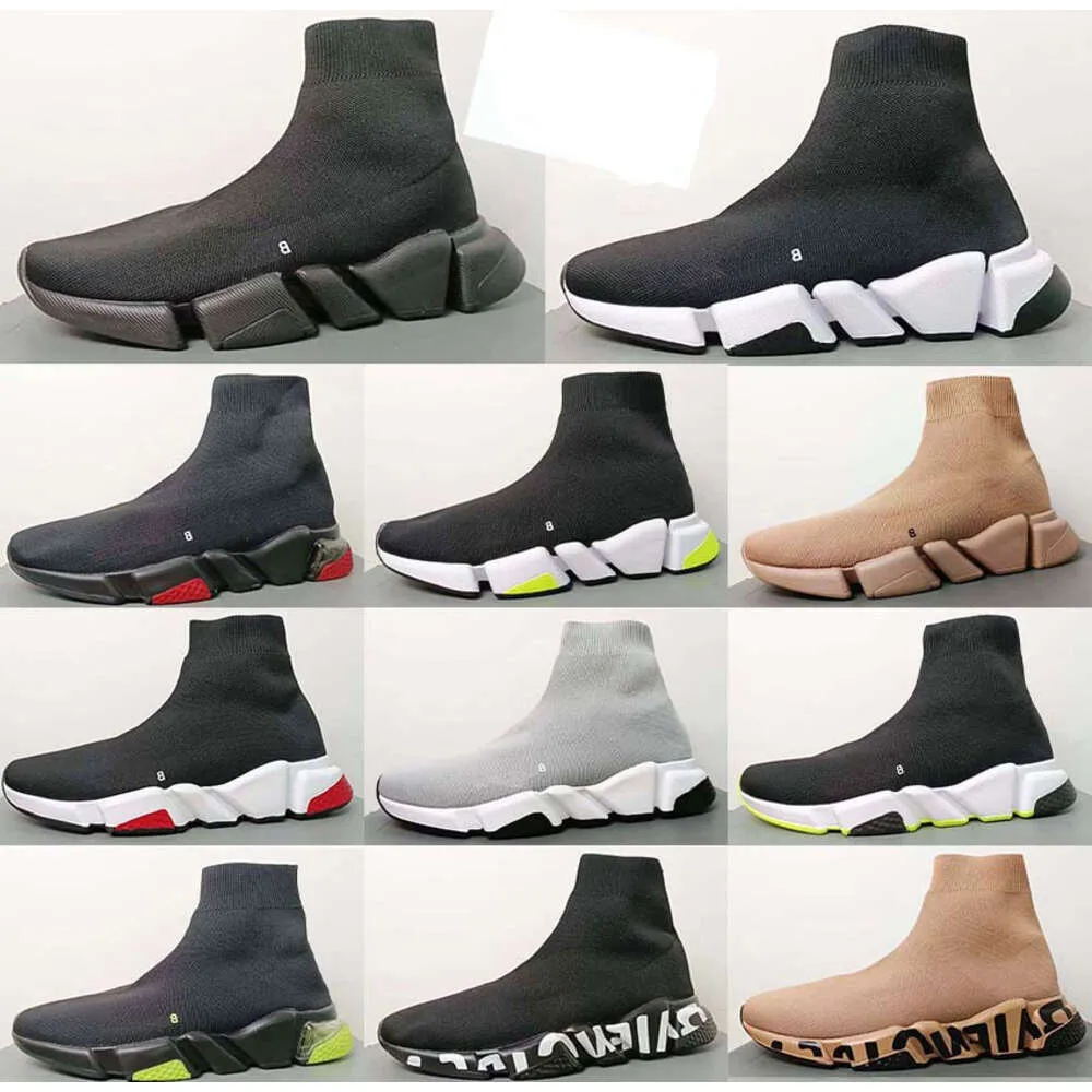 Sapatos casuais designers sapatos velocidades casual sapato plataforma sneaker mulheres tripler paris meias botas preto branco azul luz rubi vintage marca de luxo treinadores tênis