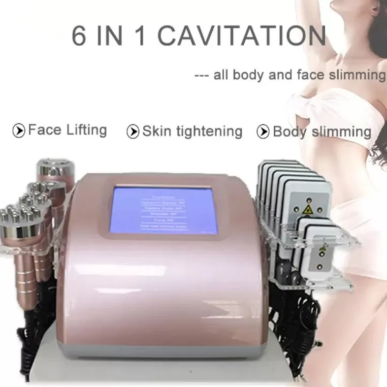 Machine amincissante 7 en 1, cavitation lipoultrasonique à Diode 635nm, multipolaire Rf, vide, Contour du corps, amincissante, Machine de beauté pour Spa