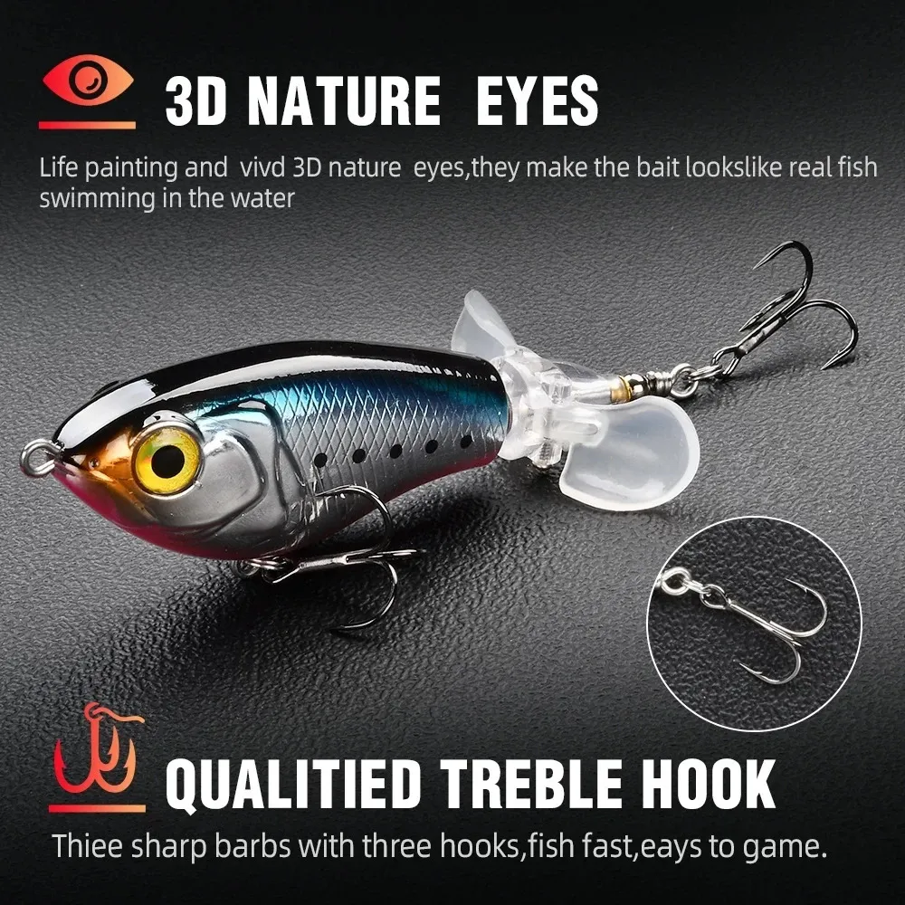 Baits Lures Topwater Fishing Lure Floating Rotating Tail Plopping