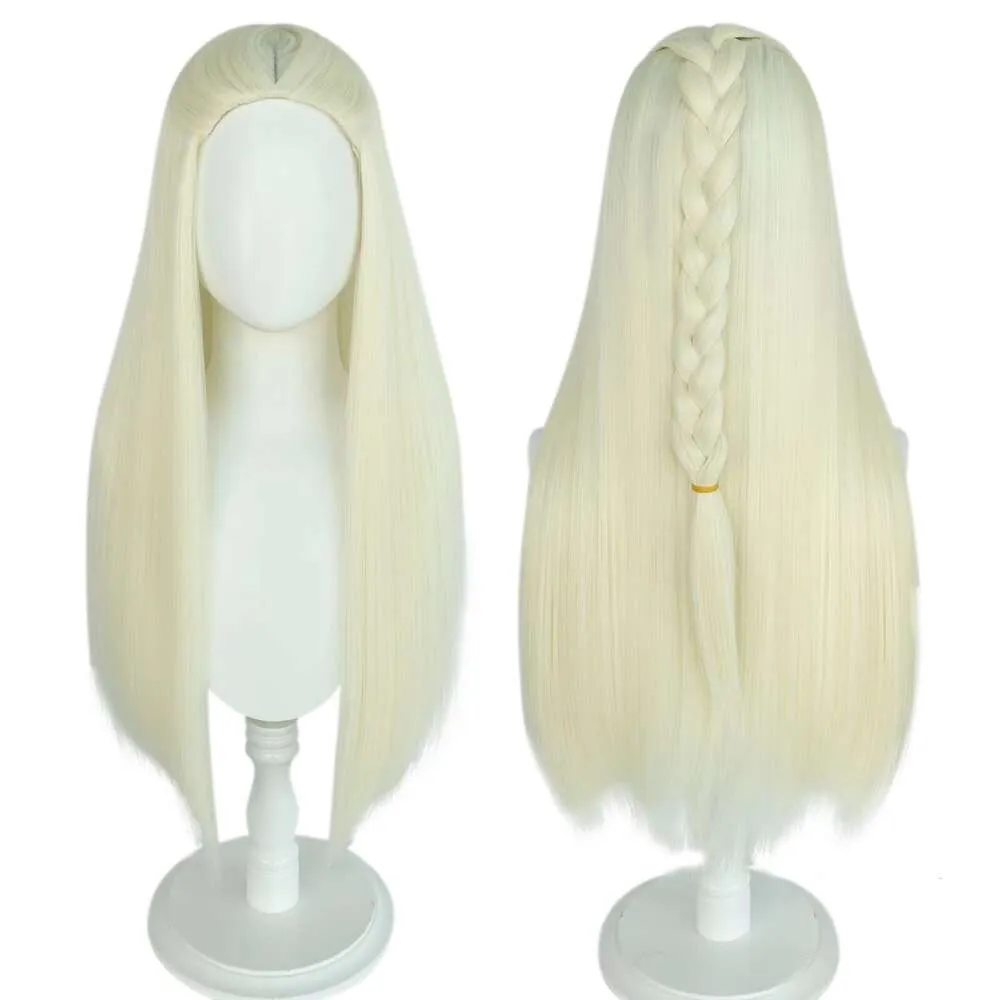 コスプレの映画館ドラゴンコスチュームRhaenyra Grown-Up Wig 70cm Halloween Carnival Gift for Woman Role Plays Props