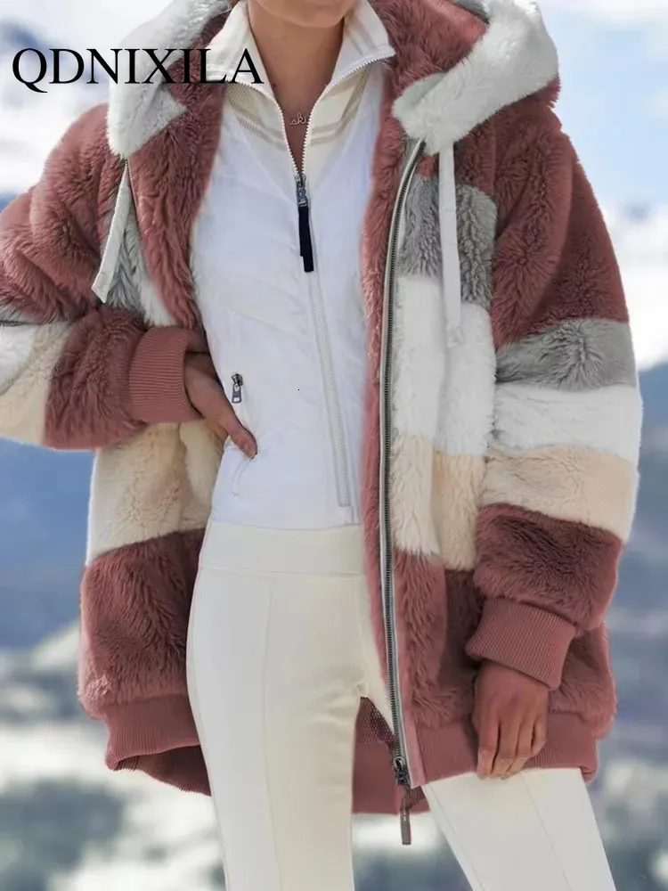 Womens päls faux vinterrock för kvinnor överdimensionerad lång nallebjörn varm förtjockande fleece rockar jacka ärm topp 231023