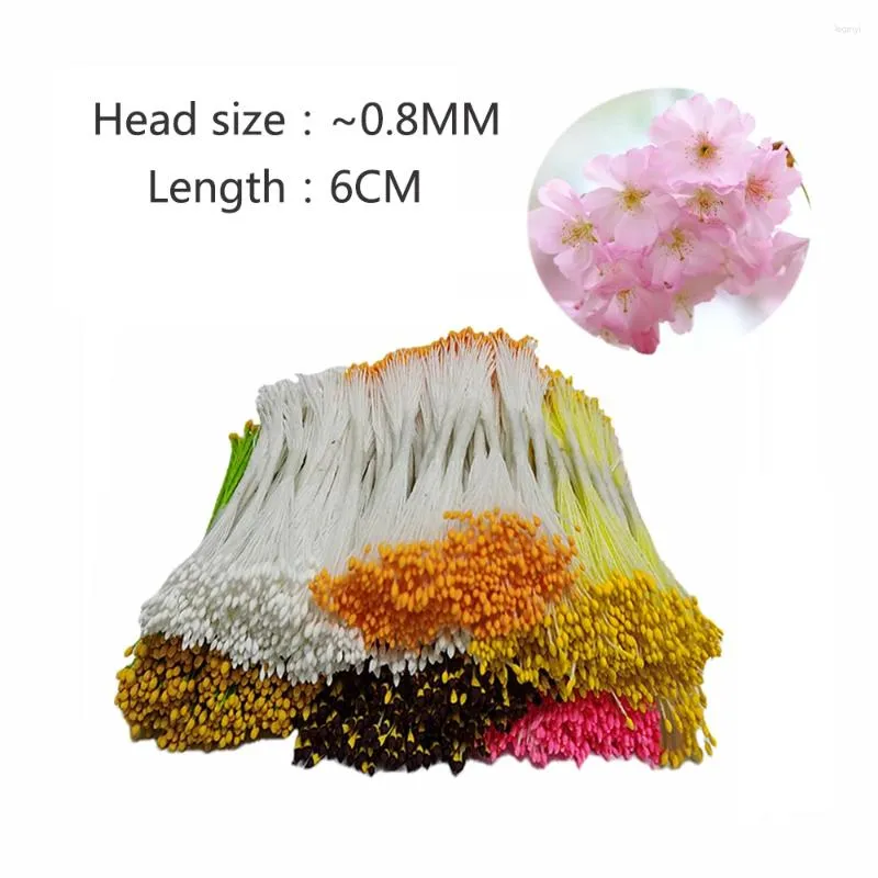 Decorative Flowers Artificial Fondant Sugar Flower Stamens 2Bundles Stems Handmade Pollens Cherry Blossom Stamen