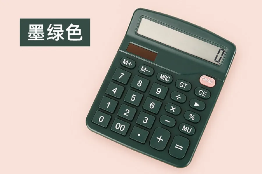 Calculatrice solaire 12 bits, grand écran, double alimentation