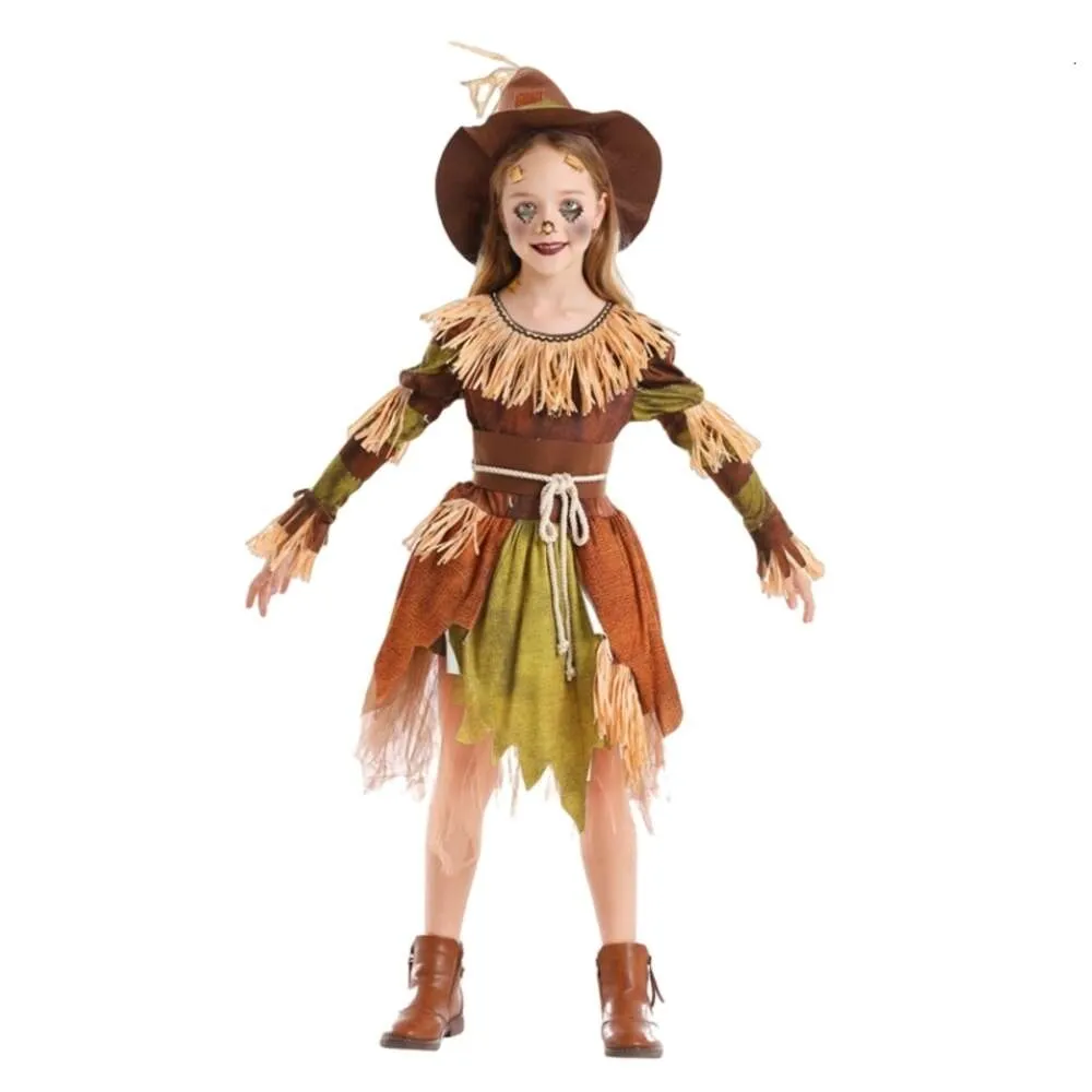 Costume d'Halloween Femme Costume de Cosplay de Créateur Halloween Costume de Cosplay Épouvantail pour Enfants Costume de Jeu de Rôle Costume de Performance pour Fille Costume de Couleur