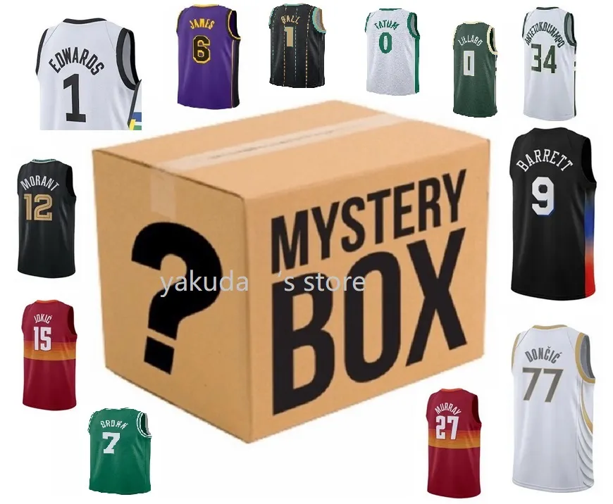 Geen merk Basketbal Mystery Box Jerseys Yakuda winkel online verkoop Mystery Boxes Opruiming Promotieshirts Speler Jerseys Allemaal nieuw Met tags Met de hand geplukt Willekeurig