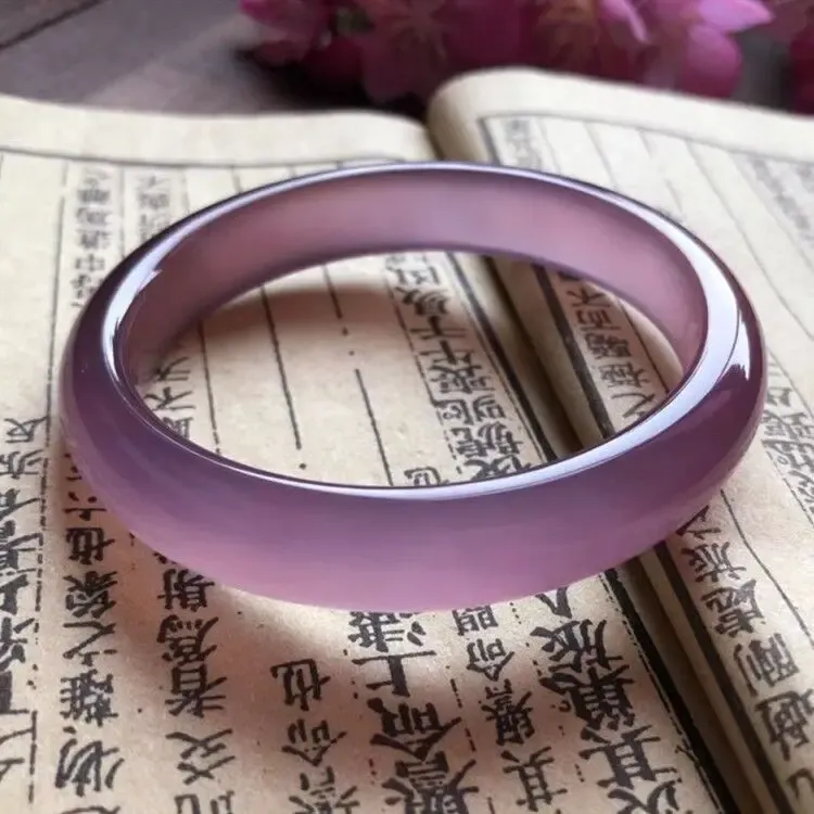Bracelet en Jade calcédoine violette naturelle, bijoux pour femmes