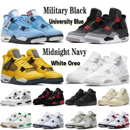 2023 Jumpman 4 4s Mens Basketball Shoes OG Midnight Navy Military Black Red Thunder University Blue Sail Bred Black Cat Pine Green Craft Trainers Designer Sneakers
