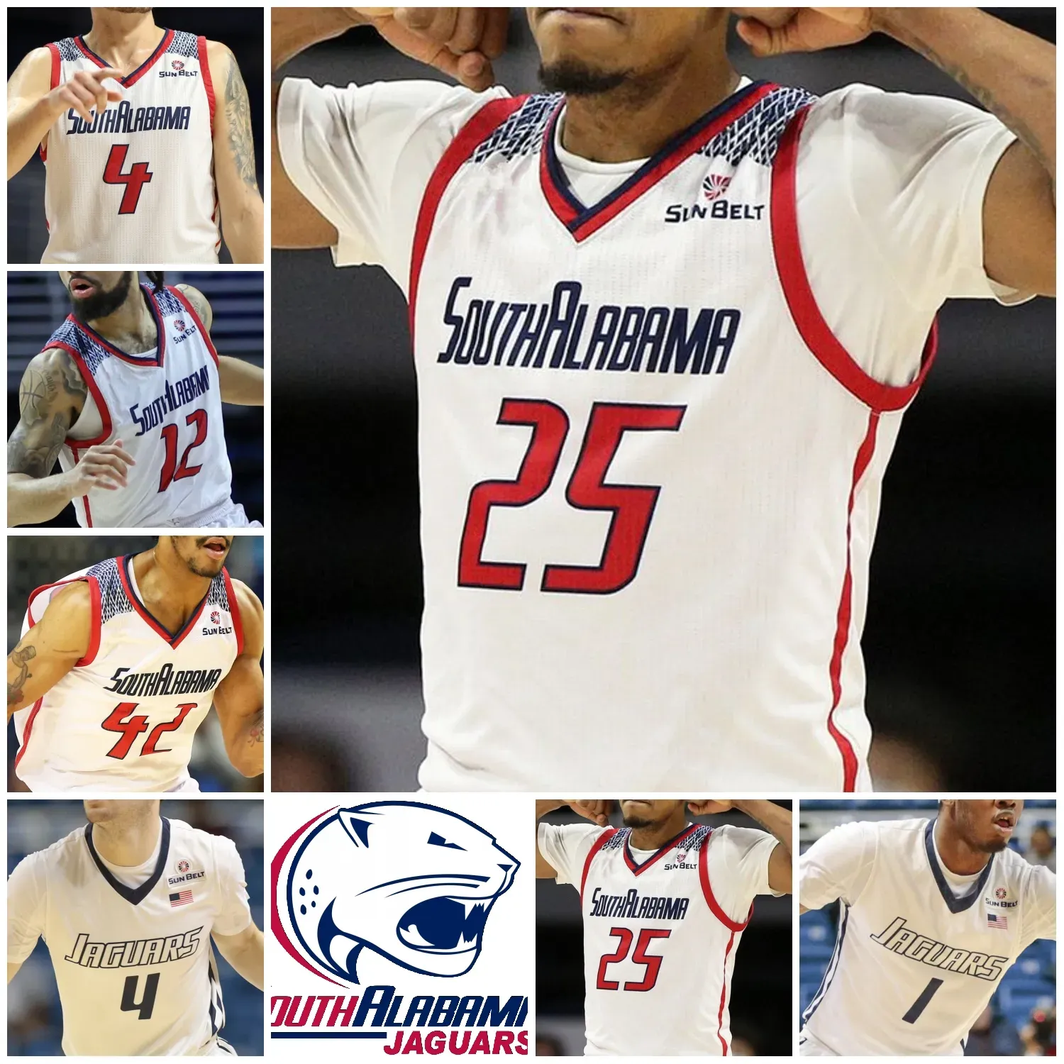 CUSTOM Basketball Jerseys South Alabama Jaguars Basketball Jersey NCAA