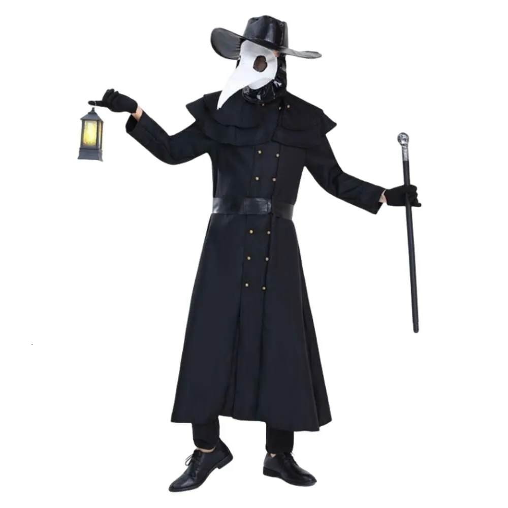 Costume di Halloween Donna Designer Costume Cosplay Halloween Adulto Medievale Steampunk Vento Peste Costume da dottore Becco Corvo Costume maschera a bocca lunga