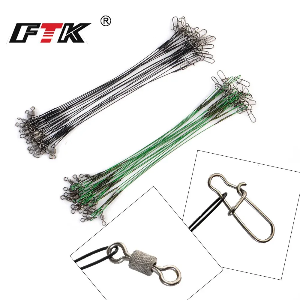 Braid Line FTK 162025cm Stainless Steel Wire Leader Fishing Leash