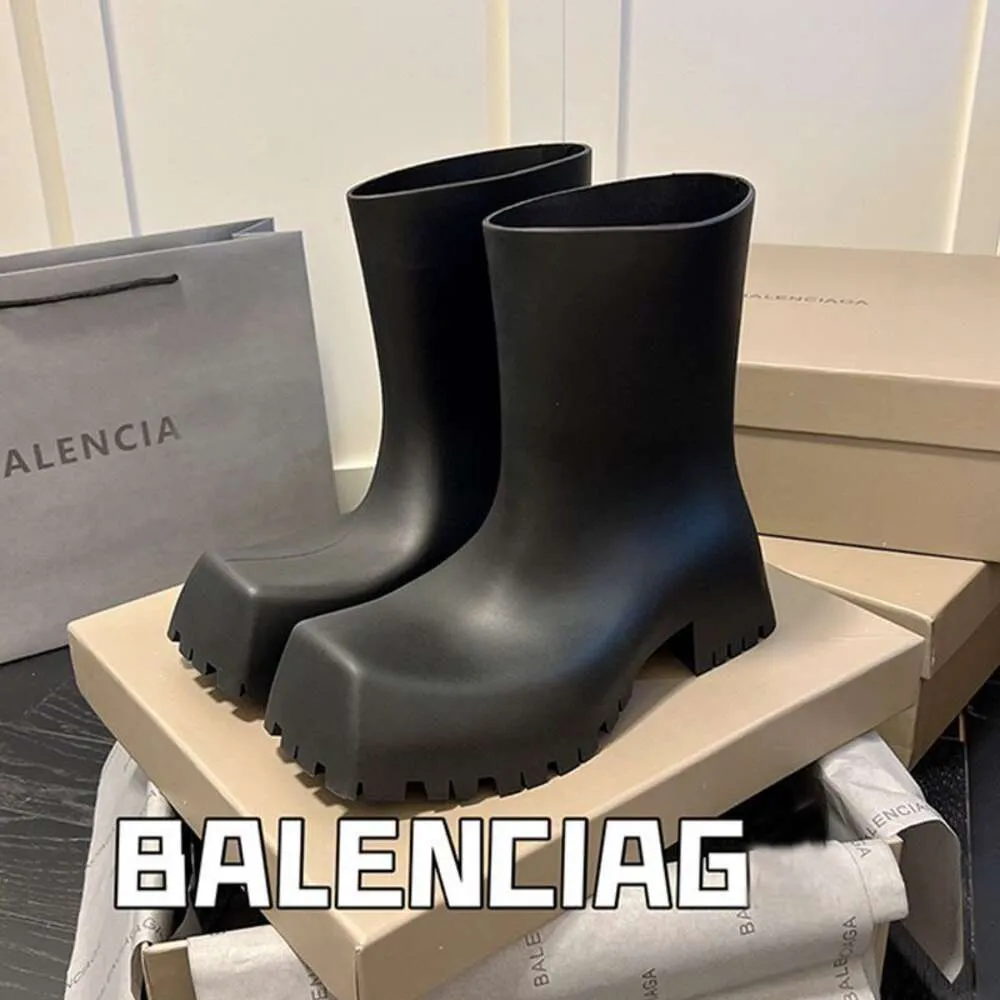 Ботильоны balenciashoes, резиновые резиновые сапоги, высокие сапоги, красные непромокаемые ботинки на высоком каблуке, женская обувь RUUSL