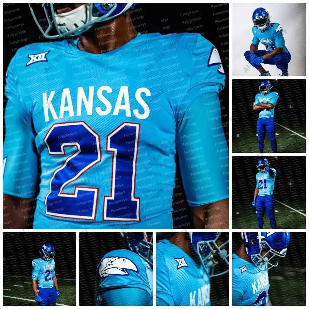 Kansas Jayhawks Ncaa College Football Jersey Jason Bean Jalon Daniels Ben Easters Miles Fallin Conrad