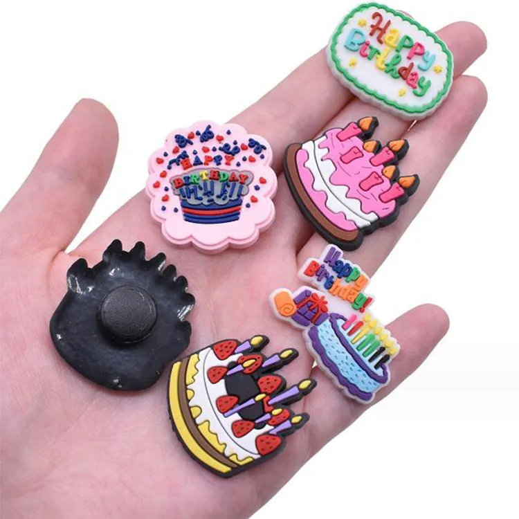 Hebilla de amuletos de comida para dulces y pasteles, accesorios de decoración de flores y zapatos 2d para pulsera, amuletos de zuecos