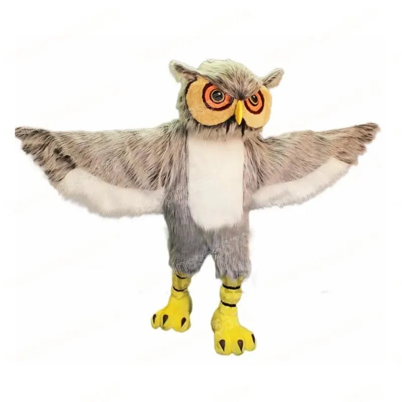 Costume de mascotte de hibou en peluche de haute qualité, tenue unisexe de carnaval, taille adulte, fête d'anniversaire de noël, déguisement en plein air, accessoires promotionnels