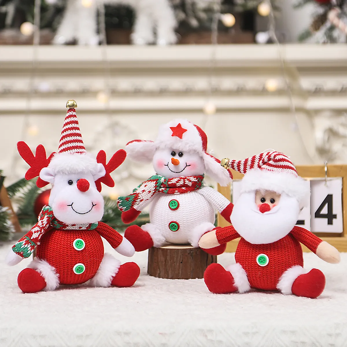 Décorations de noël, poupée de vieil homme de dessin animé, bonhomme de neige, pendentif d'arbre de noël