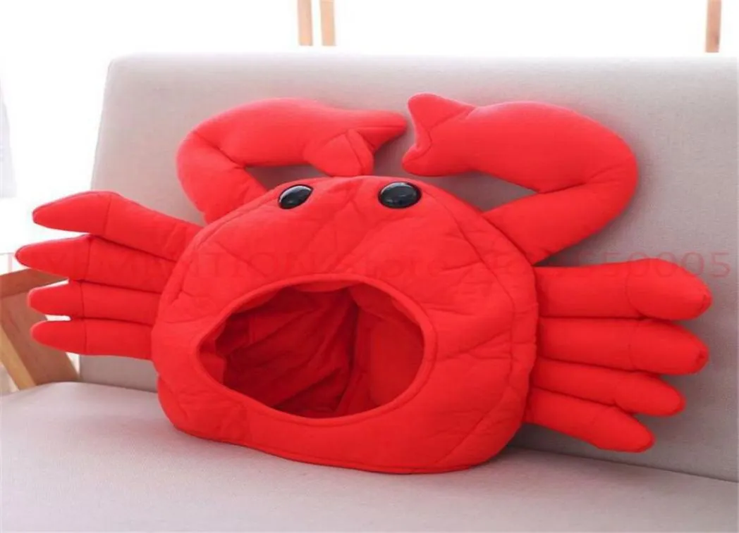 Plush Red Crab Hat Cosplay Costume Props Keep Your Microwavable Hand