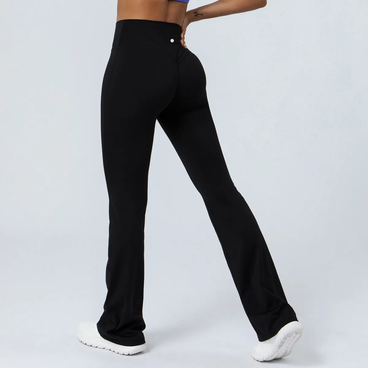 Женские брюки для йоги с высокой талией, спортивные брюки-бутлег с карманами, расклешенные рабочие классические брюки