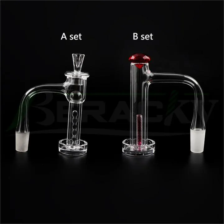 Beracky Full Weld Beveled Edge XL Terp Slurper Smoking Quartz Banger With Diamond Marble set 20mmOD Seamless Welded Slurpers Nails For Water Bongs Dab Rigs