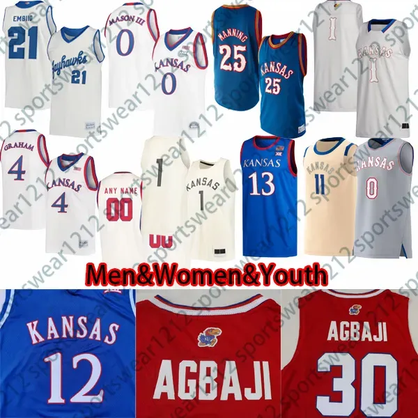 Custom 2022 cztery najlepsze koszulki koszykówki Kansas Jayhawks NCAA 2023 K.J. Adams Jr. Zack Clemens Kyle Kuffy Grady Dick Men Youth Women Jersey