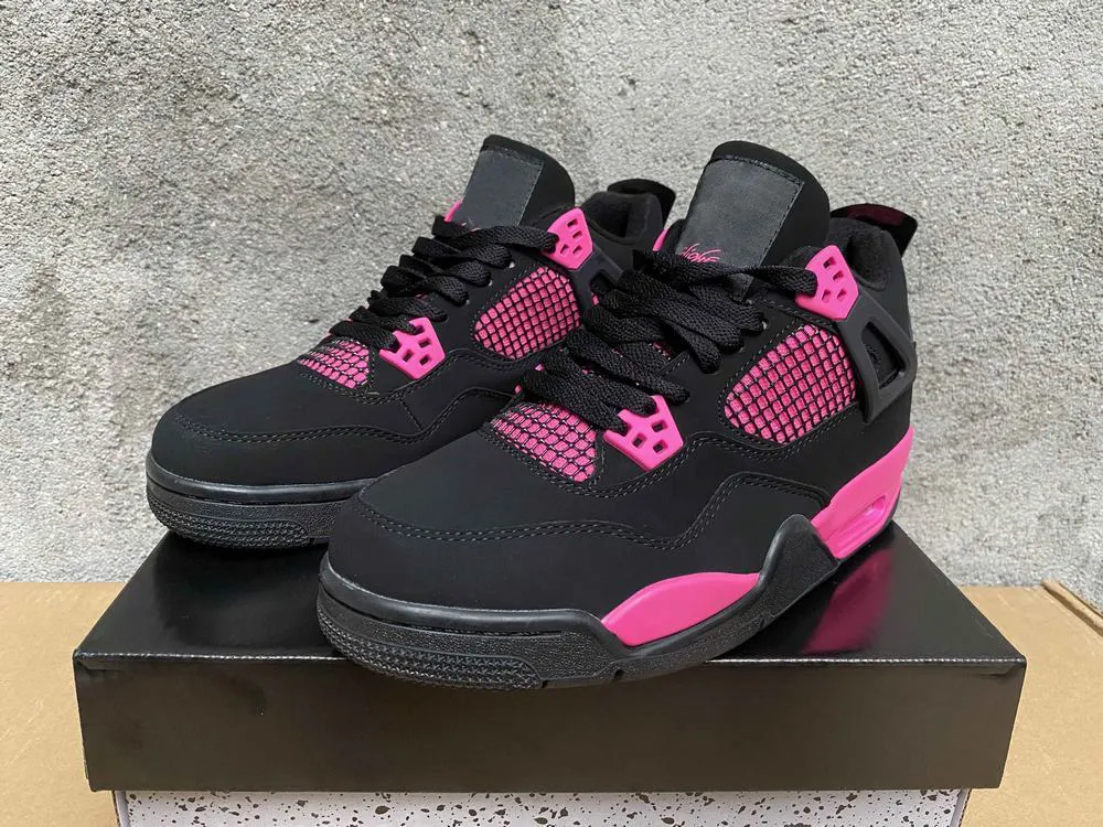Jordan 4 top pink and black