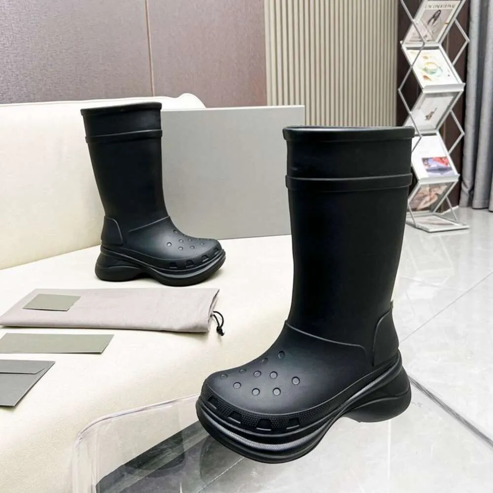 Botas de tornozelo balenciashoes cor geléia à prova d' água botas de chuva de tambor alto homens mulheres casal quente SMVCL