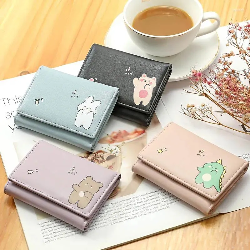 Wallets Women 4 Color Money Bags Short Cute Small Purse Women's Student Card Holder Girl ID Bag Coin
