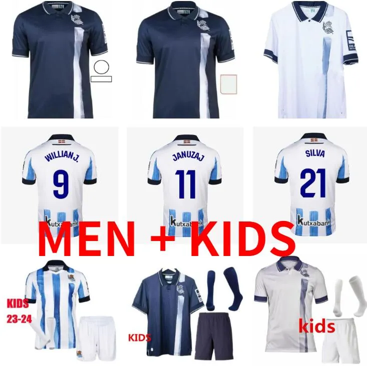 23 24 Maillots de football Real Sociedad OYARZABAL SILVA TIERNEY Maillot de football 2023 2024 MERINO ZUBIMENDI CARLOS FDEZ PRENDRE KUBO BARRENE BRAIS MENDEZ Hommes Enfants Uniforme