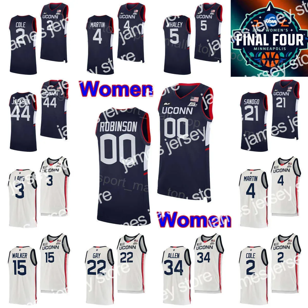 Basquete universitário personalizado usa basquete universitário usa NCAA Final Four Women UConn Huskies College Jersey Basketball 3 Aaliyah Edwards 20