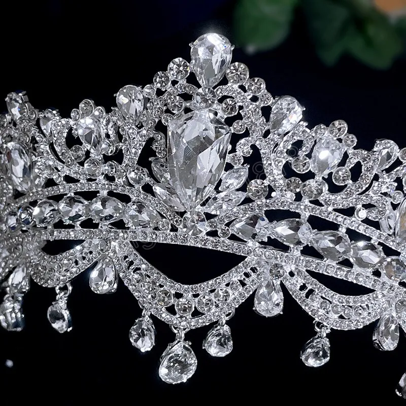 Luksusowe naszeczka norkowatkową i koronę barokowy kryształowy konkurs balowy Diodem Bride Crystal Headbands Wedding Hair Jewelry