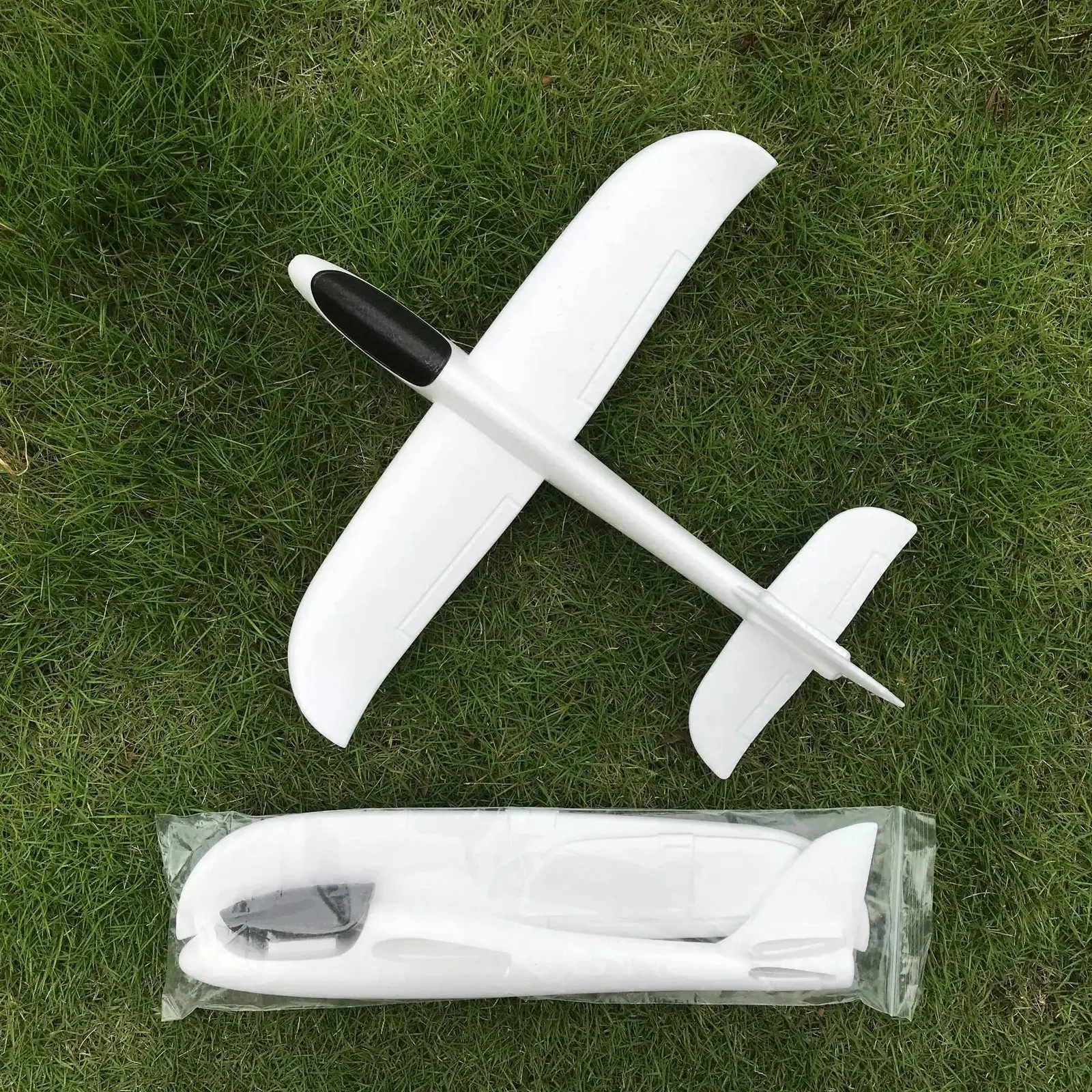 Aircraft Modle Pure White 49cm Hand Thrown Airplane Big Foam Plane Glider Model Outdoor Children's Toys Kids Birthday Party Creative 231021